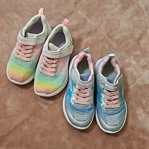 2 pairs size 12 Little Girls Skechers shoes Bundle, used, good condition.
